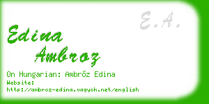 edina ambroz business card